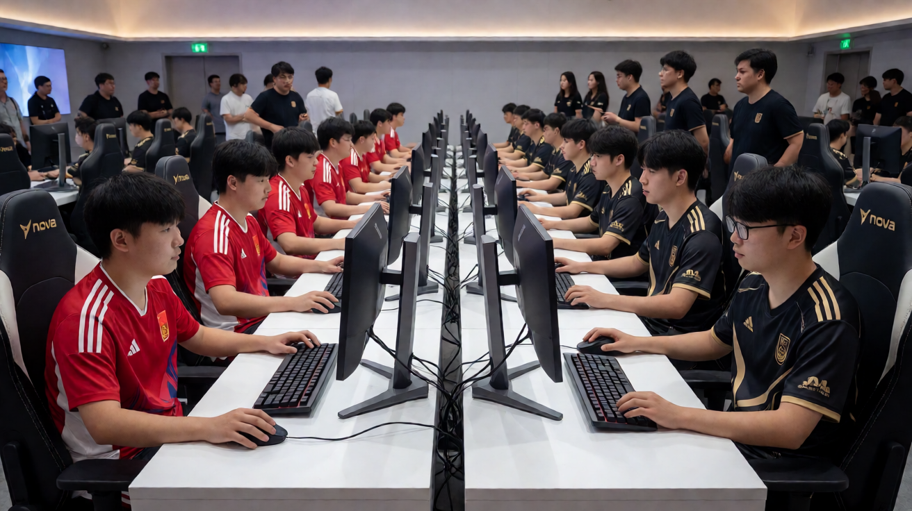 Nova 与 Apex 国际电竞赛事选手比赛现场画面